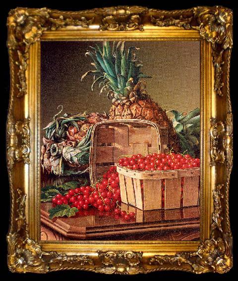 framed  Prentice, Levi Wells Still Life with Pineapple and Basket of Currants, ta009-2